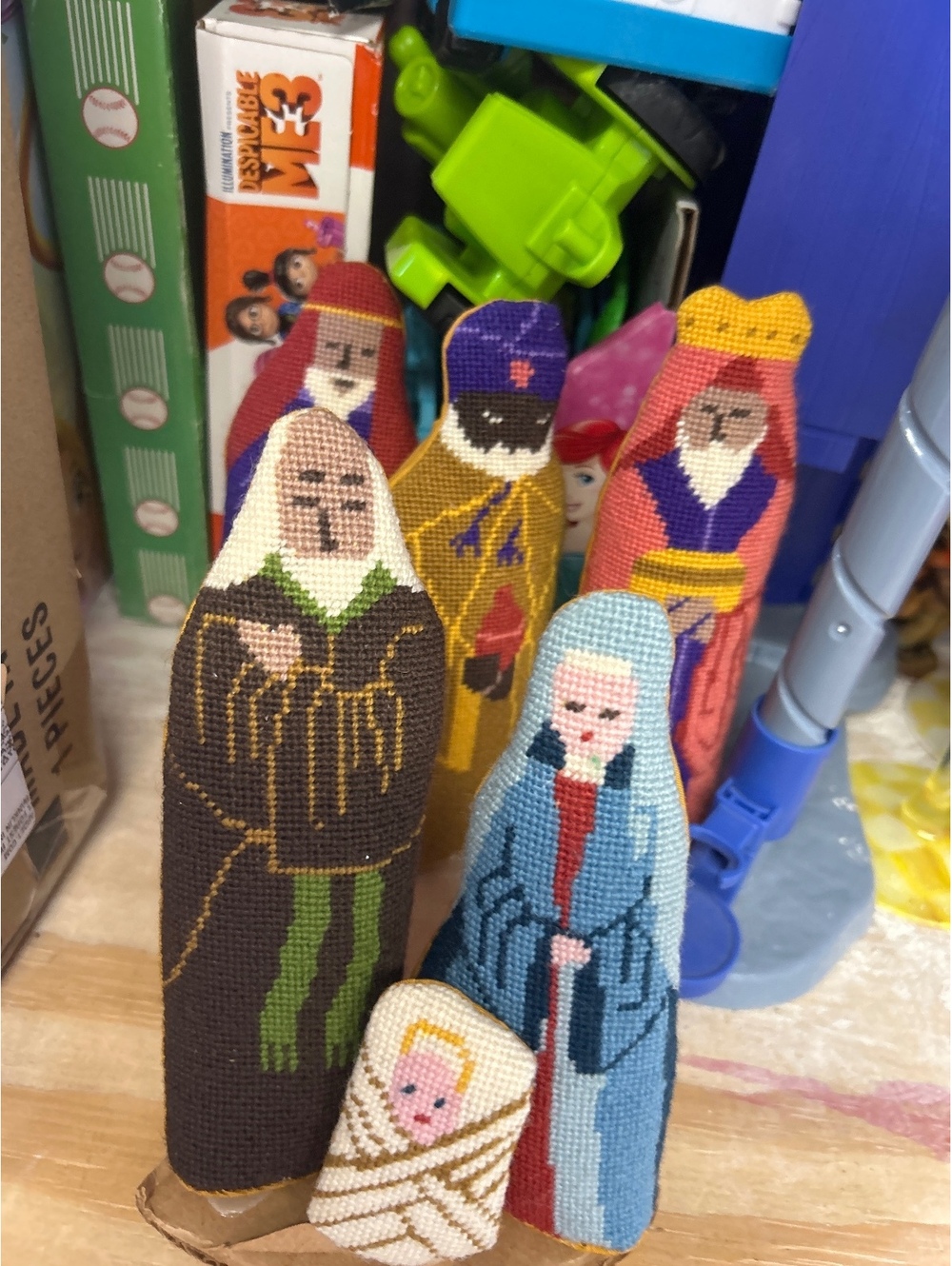 Homemade nativity pieces